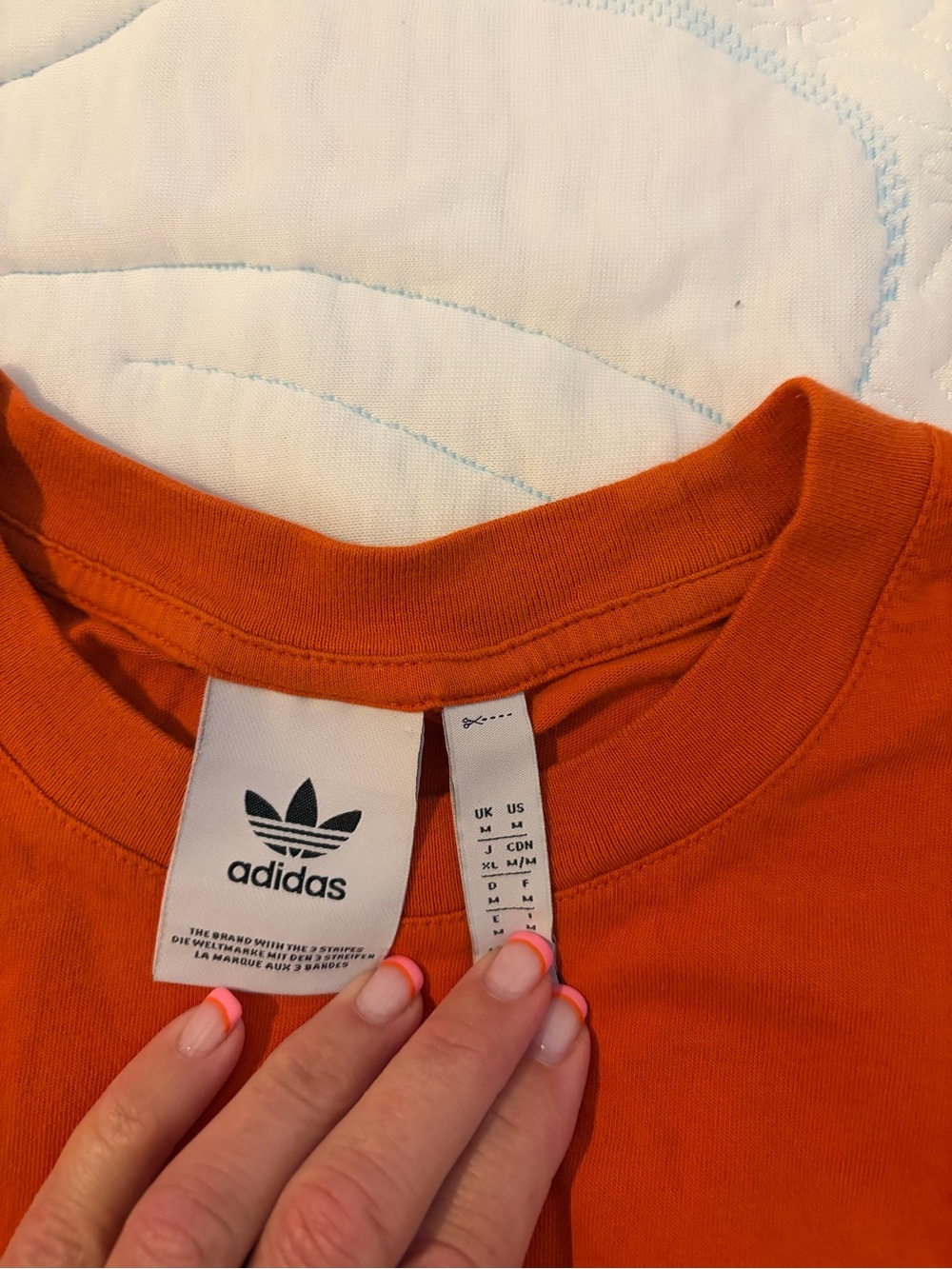 adidas Orange Short Sleeve Tee with Trefoil Logo